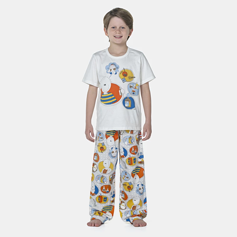 Pijama Masculino Kids Manga Curta e Calça