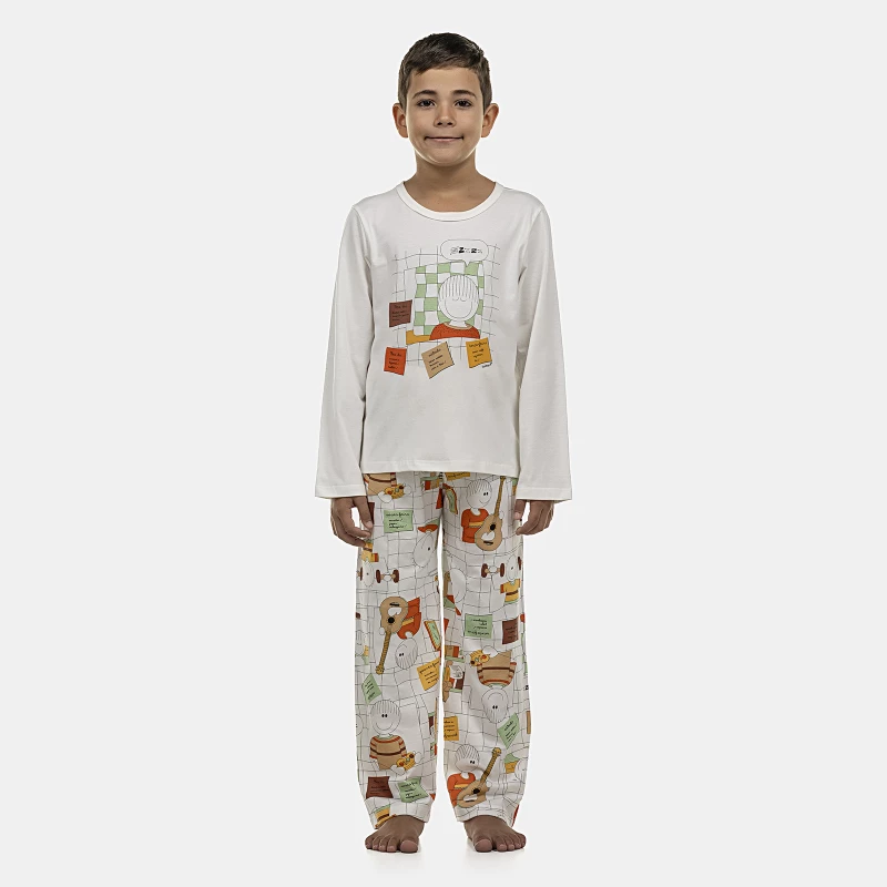 Pijama Masculino Kids Longa Curta e Calça