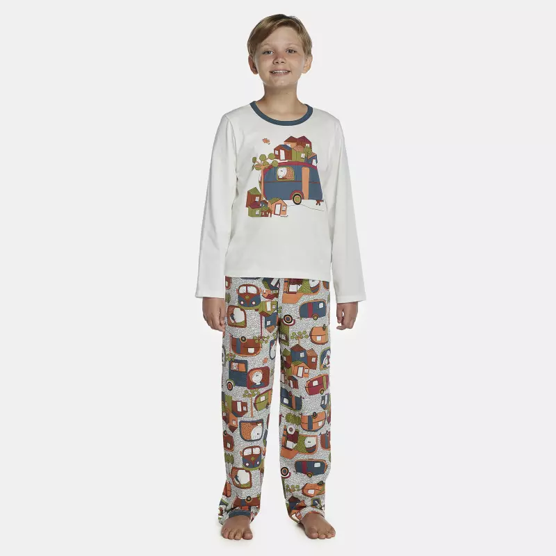 Pijama Masculino Kids Manga Longa e Calça