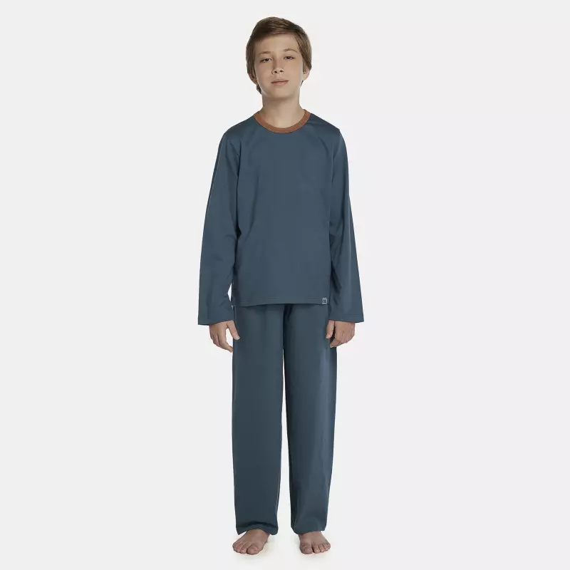 Pijama Masculino Kids Manga Longa e Calça