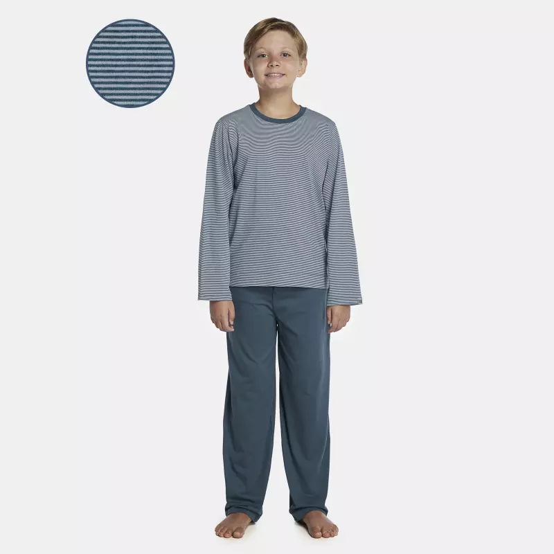 Pijama Masculino Kids Manga Longa e Calça