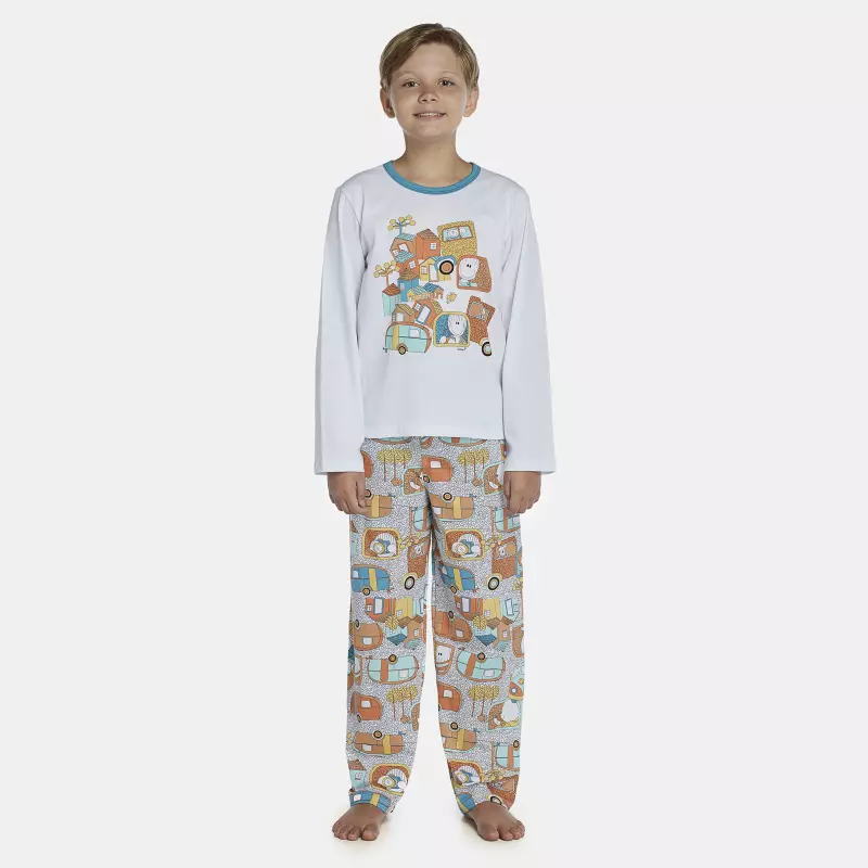 Pijama Masculino Kids Manga Longa e Calça