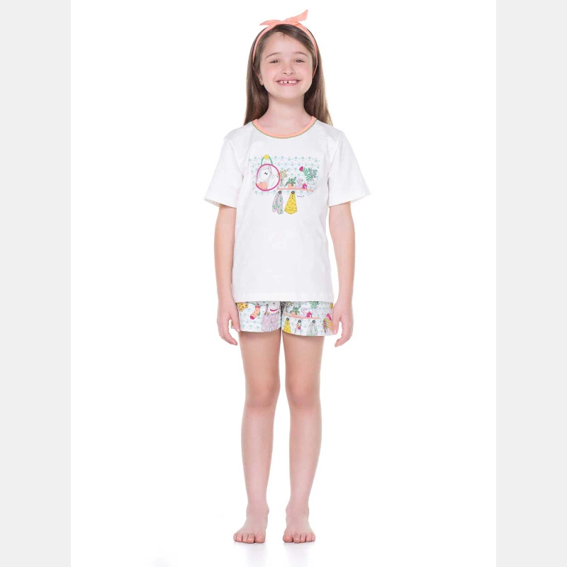 Conjunto Feminino Kids Manga Curta e Short