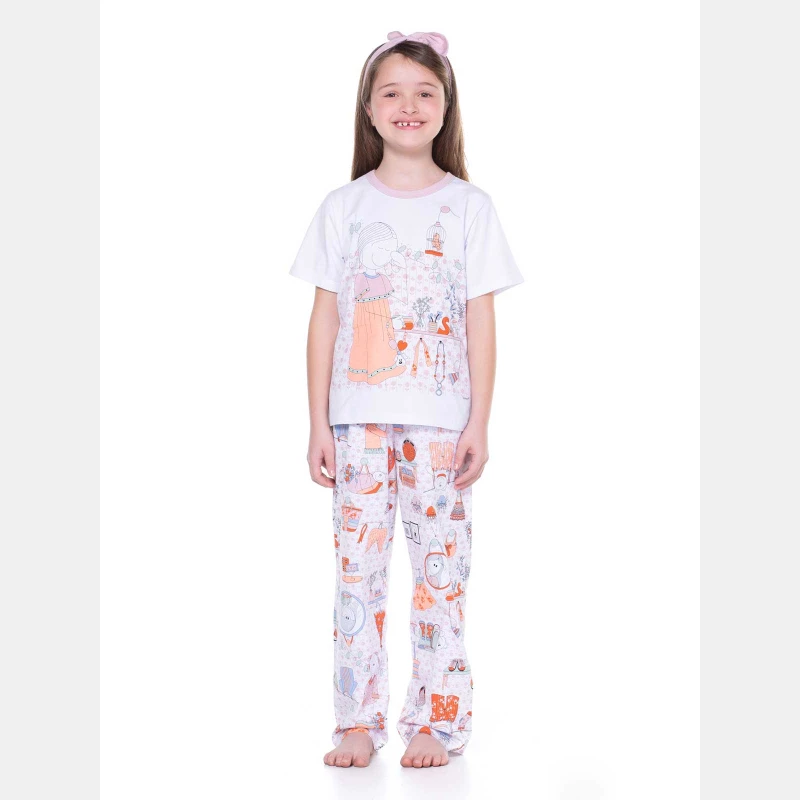 Pijama manga curta e calça