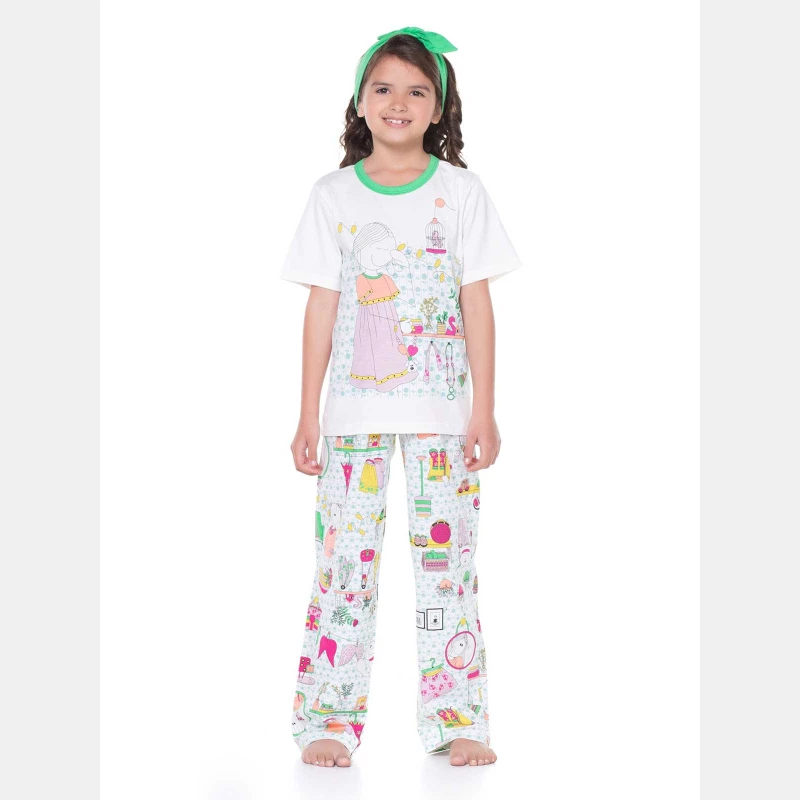 Pijama manga curta e calça