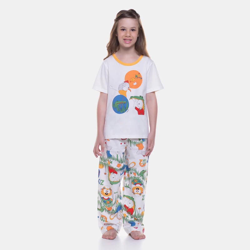 Pijama manga curta e calça