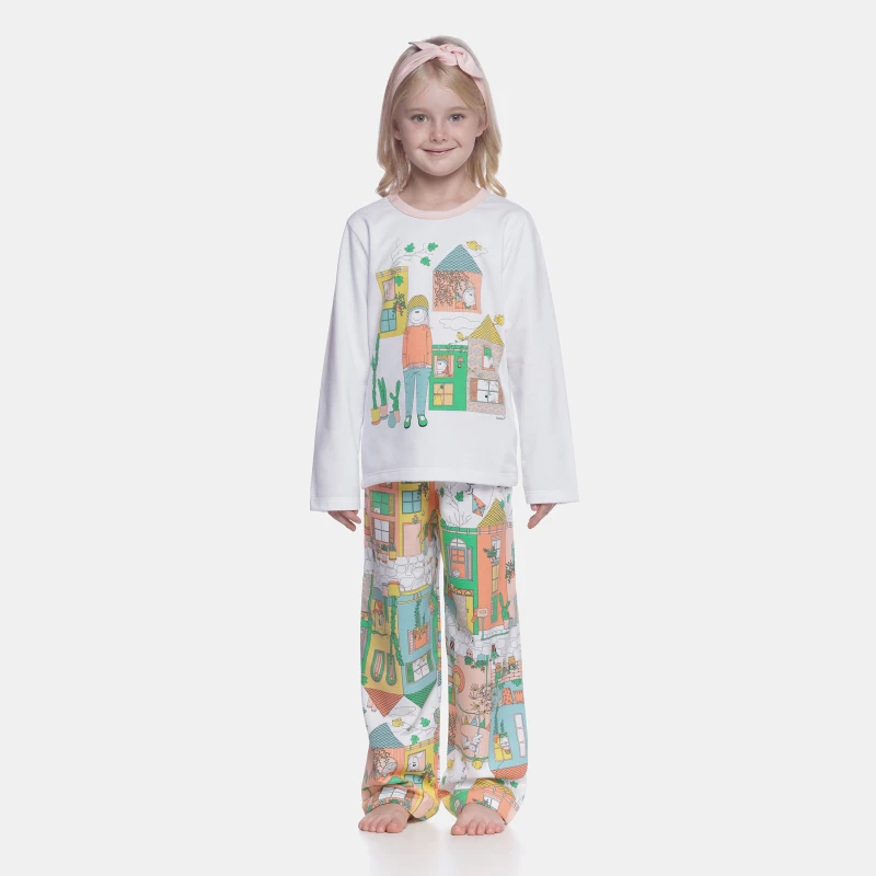 Pijama manga longa e calça    