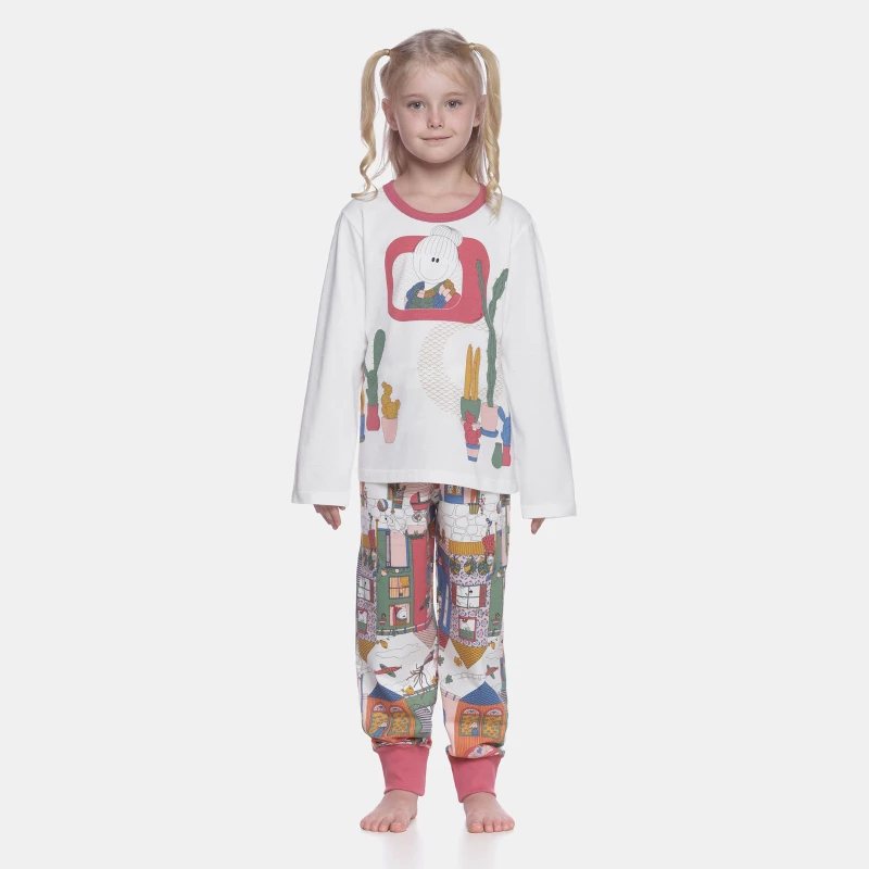 Pijama manga longa e calça 
