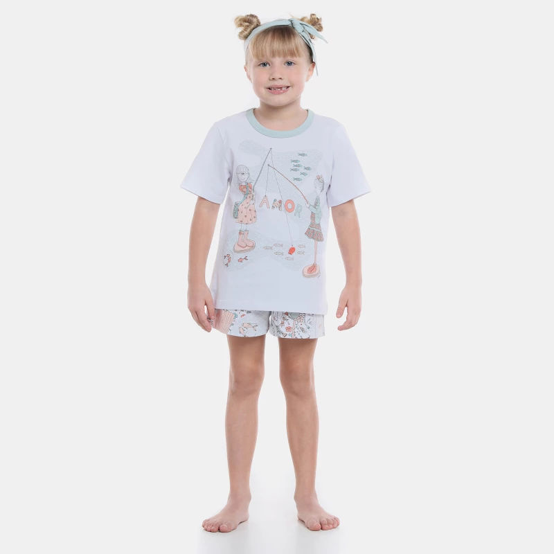 Pijama manga curta e short   