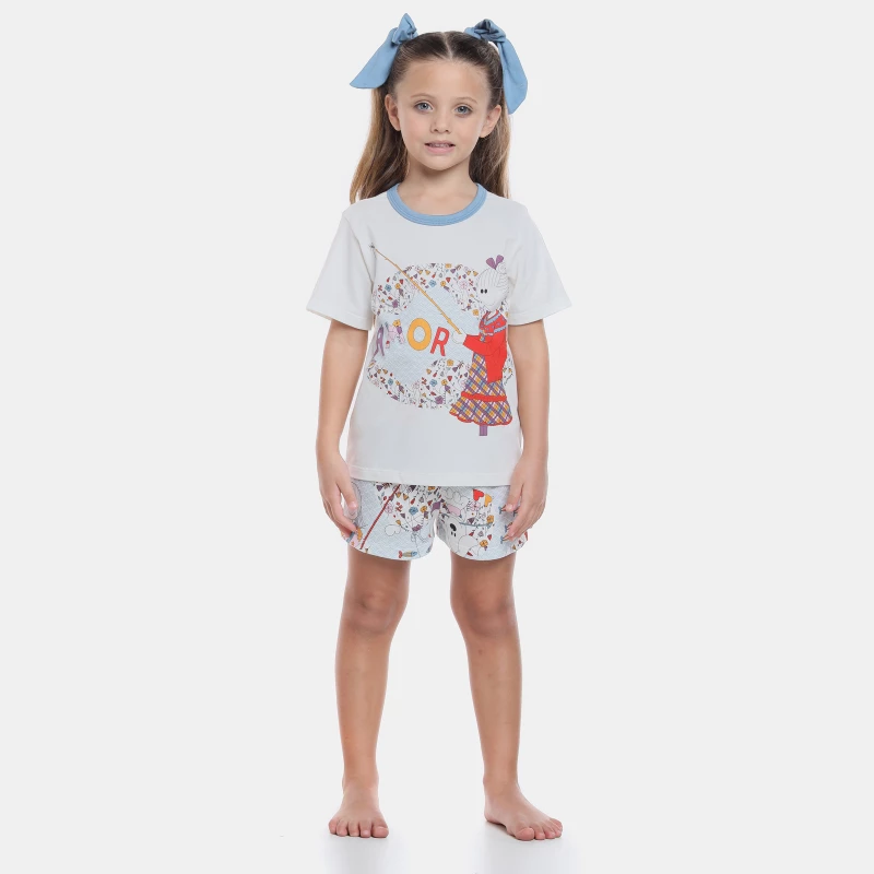 Pijama manga curta e short