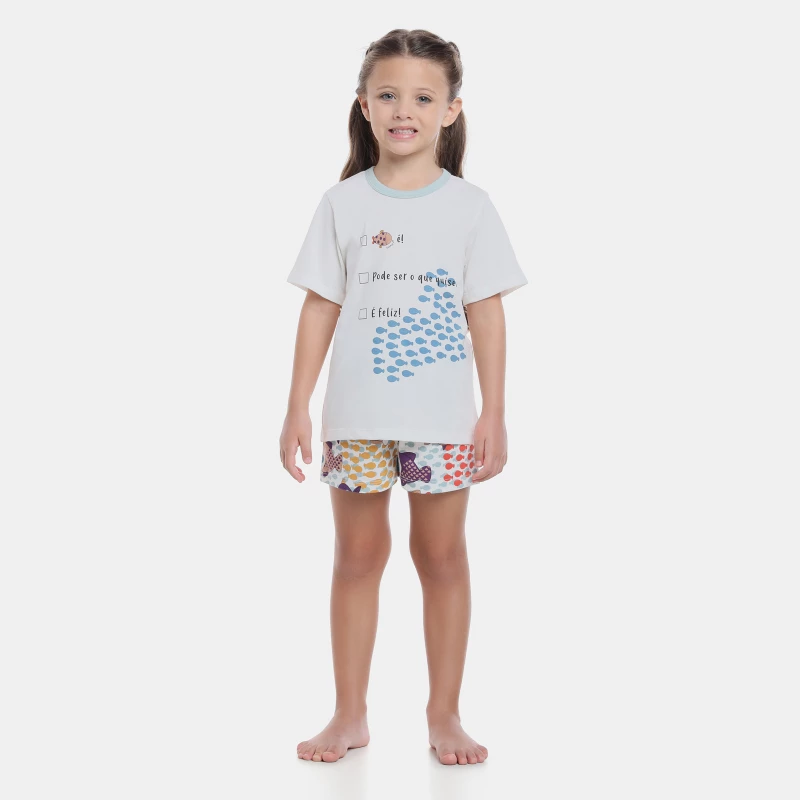 Pijama manga curta e short