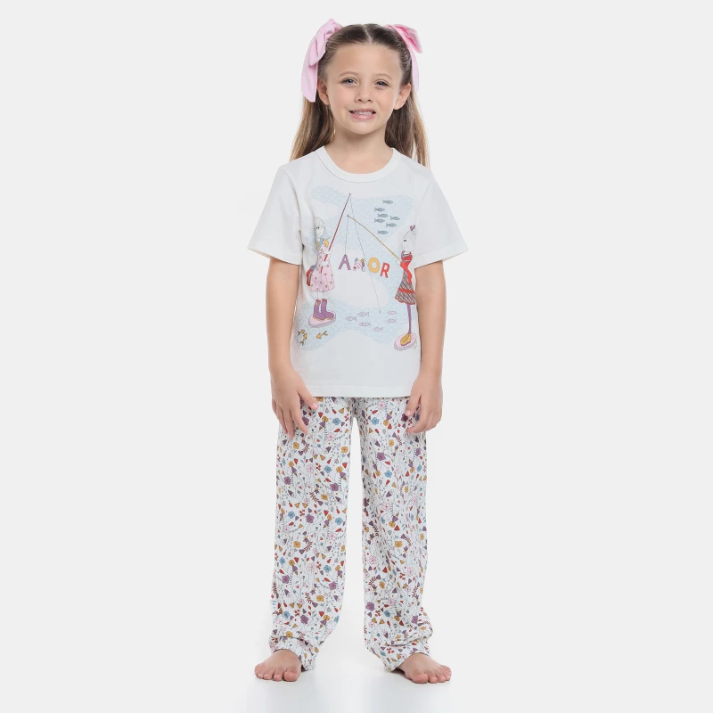 Pijama manga curta e calça 