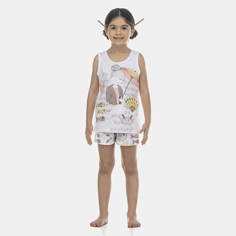 Pijama Feminino Kids Regata e Short