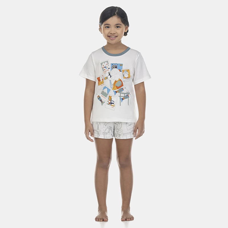 Pijama Feminino Kids Manga Curta e Short