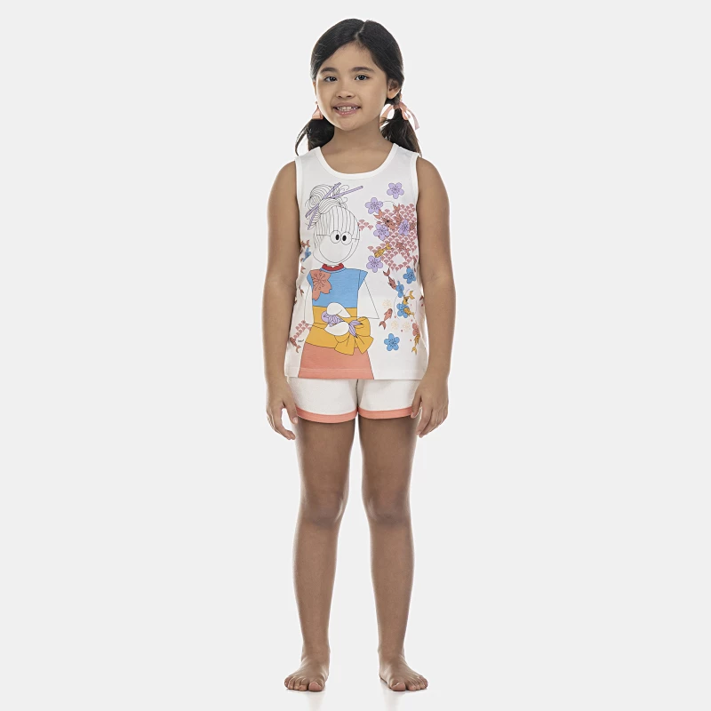 Pijama Feminino Kids Regata e Short Atoalhado