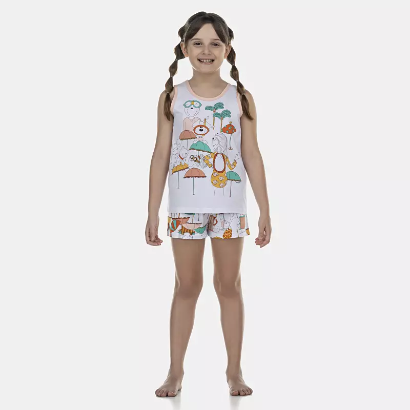 Pijama Feminino Kids Regata e Short