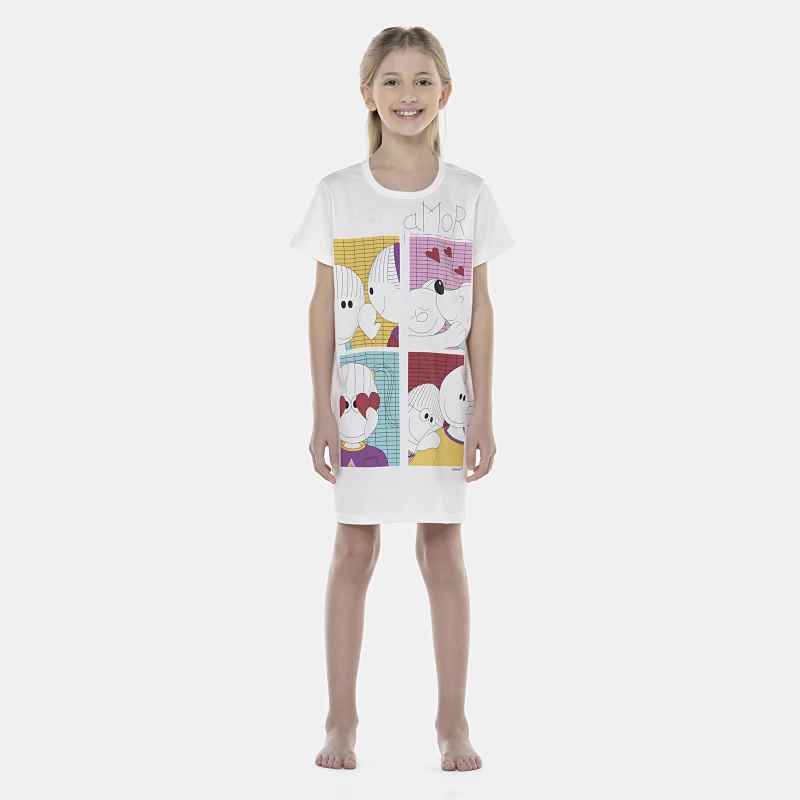 Camisão Feminino Kids Manga Curta