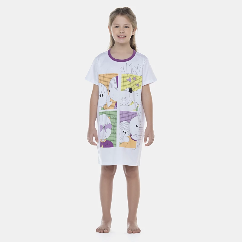 Camisão Feminino Kids Manga Curta
