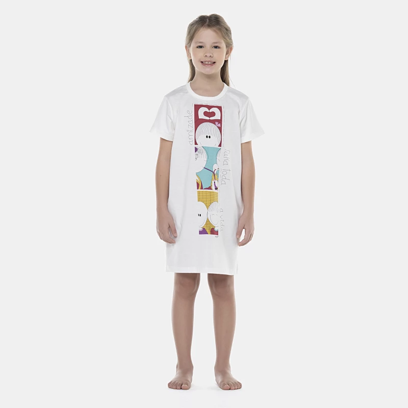 Camisão Feminino Kids Manga Curta