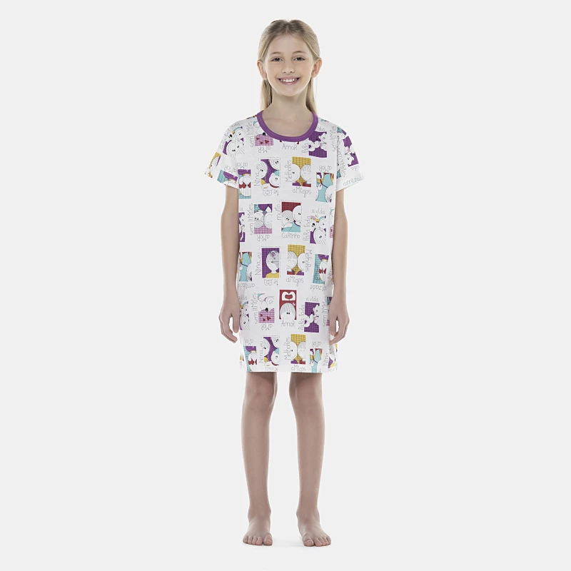 Camisão Feminino Kids Manga Curta