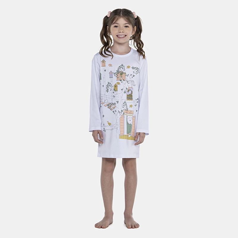 Camisão Feminino Kids Manga Longa