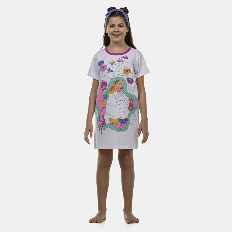 Camisão Feminino Kids Manga Curta