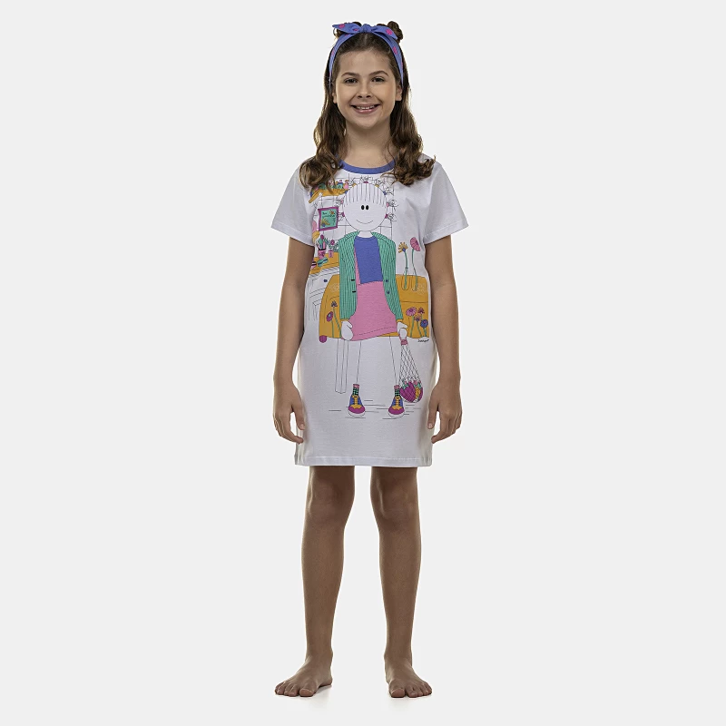 Camisão Feminino Kids Manga Curta