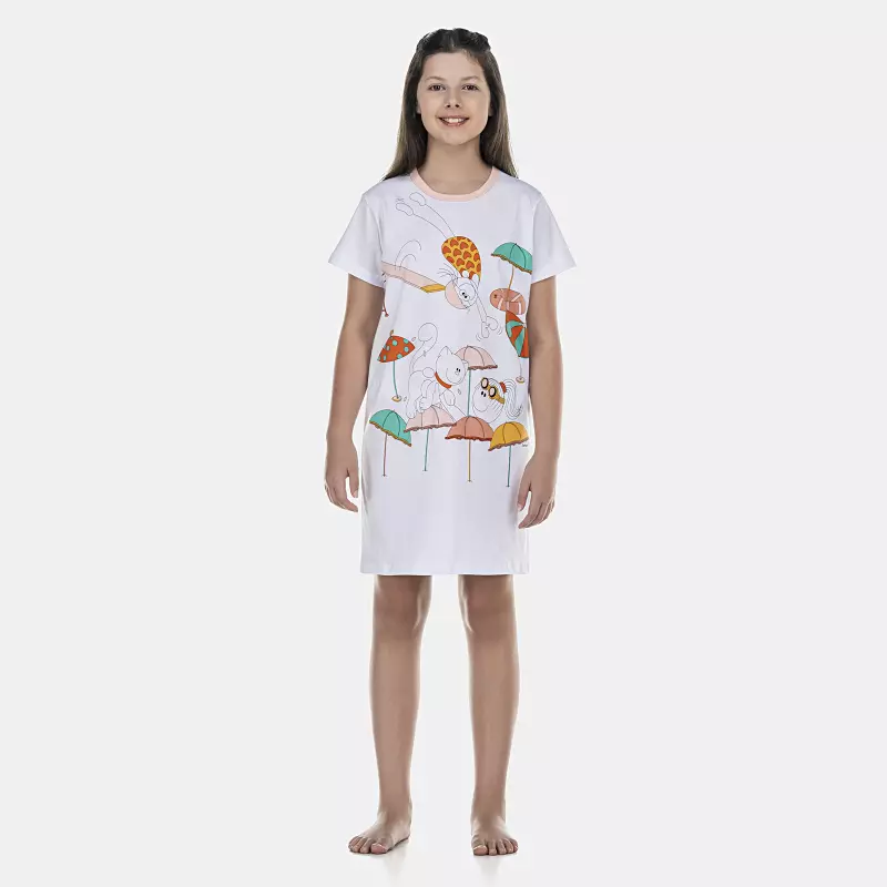 Camisão Feminino Kids Manga Curta