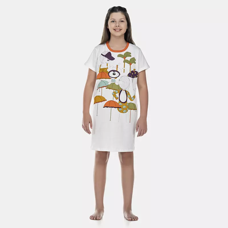 Camisão Feminino Kids Manga Curta