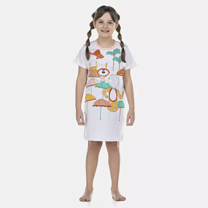 Camisão Feminino Kids Manga Curta
