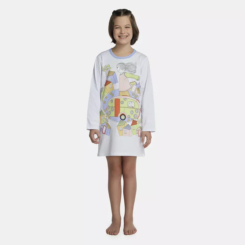 Camisão Feminino Kids Manga Longa