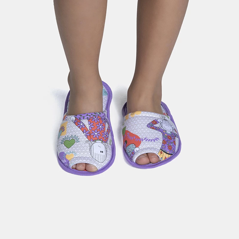 Pantufa Feminina Kids Com Abertura