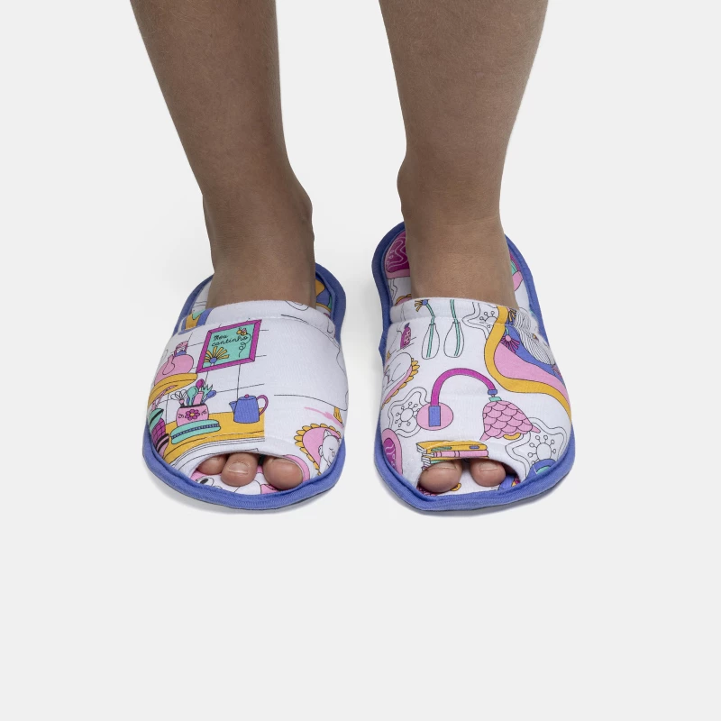 Pantufa Feminina Kids Com Abertura