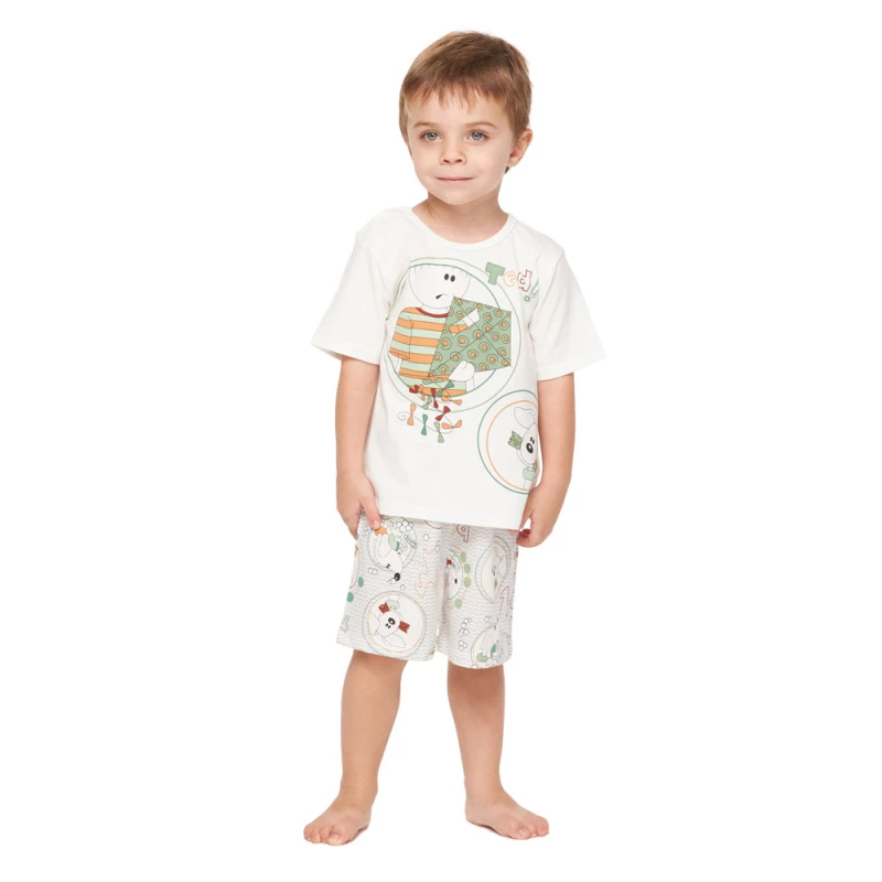 Pijama manga curta e bermuda