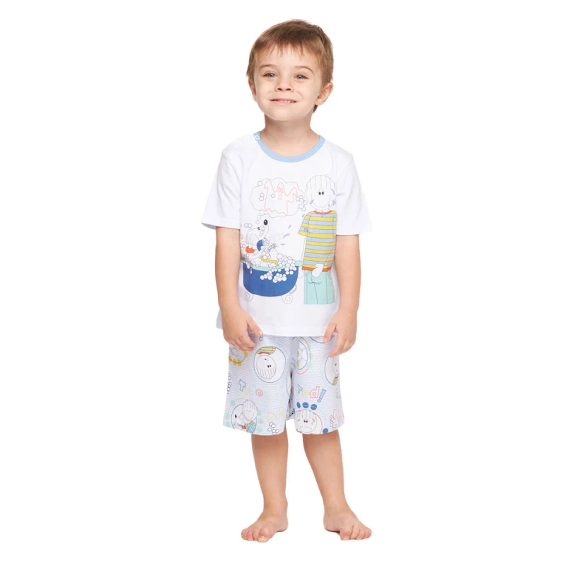 Pijama manga curta e bermuda