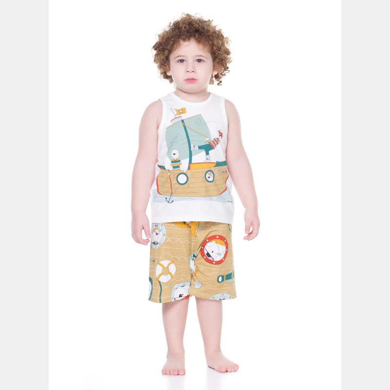Conjunto Masculino Baby Regata e Bermuda