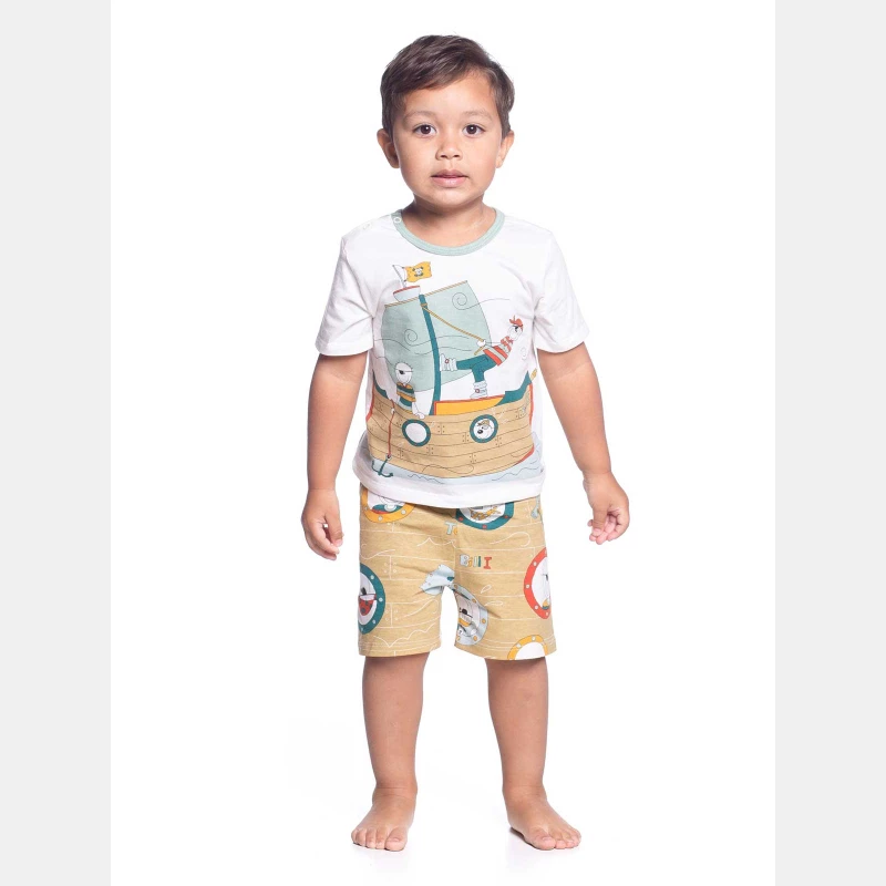 Conjunto Masculino Baby Manga Curta e Bermuda