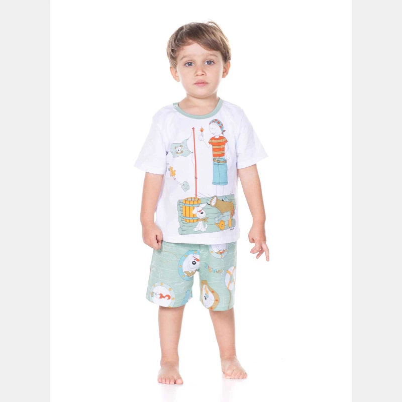 Pijama manga curta e bermuda   