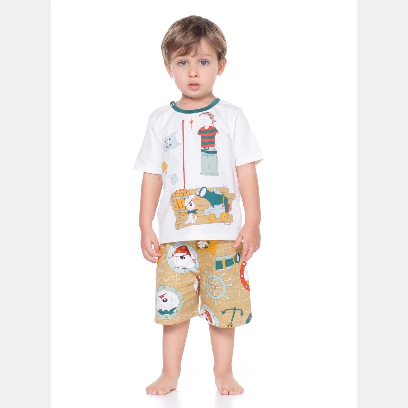 Conjunto Masculino Baby Manga Curta e Bermuda