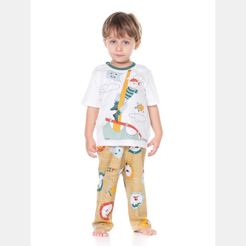 Pijama manga curta e calça