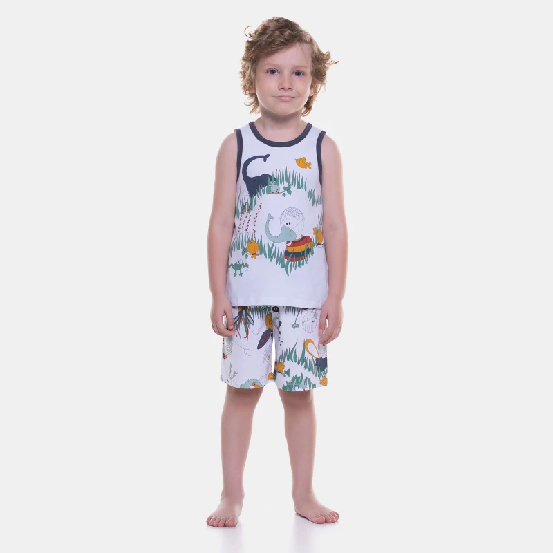Pijama Masculino Infantil regata e bermuda
