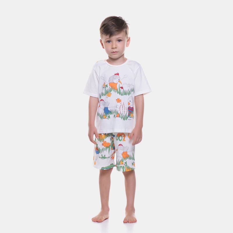 Pijama manga curta e bermuda
