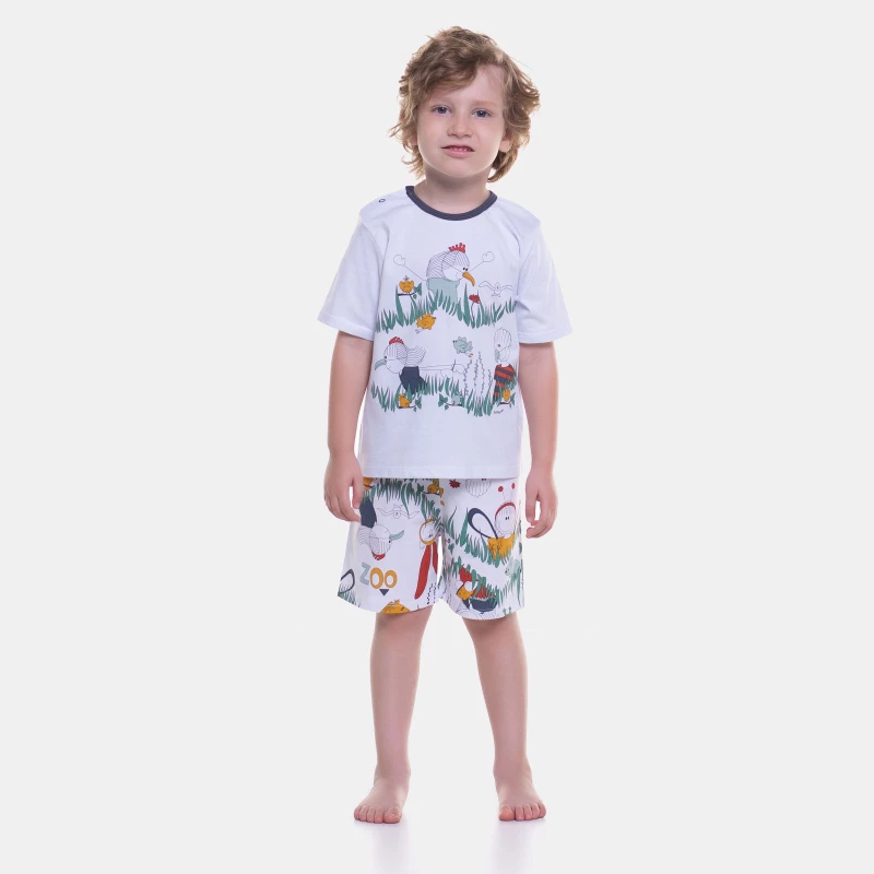 Pijama manga curta e bermuda 