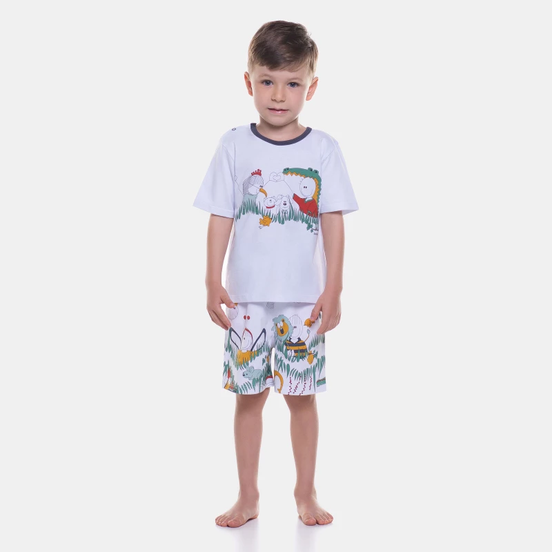 Pijama manga curta e bermuda