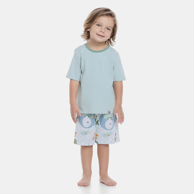 Pijama manga curta e bermuda   