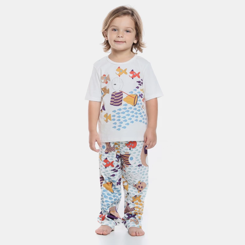 Pijama manga curta e calça    