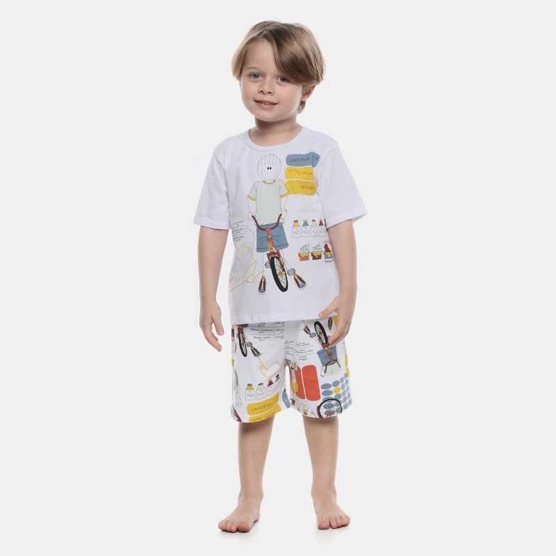 Pijama Manga Curta e Bermuda