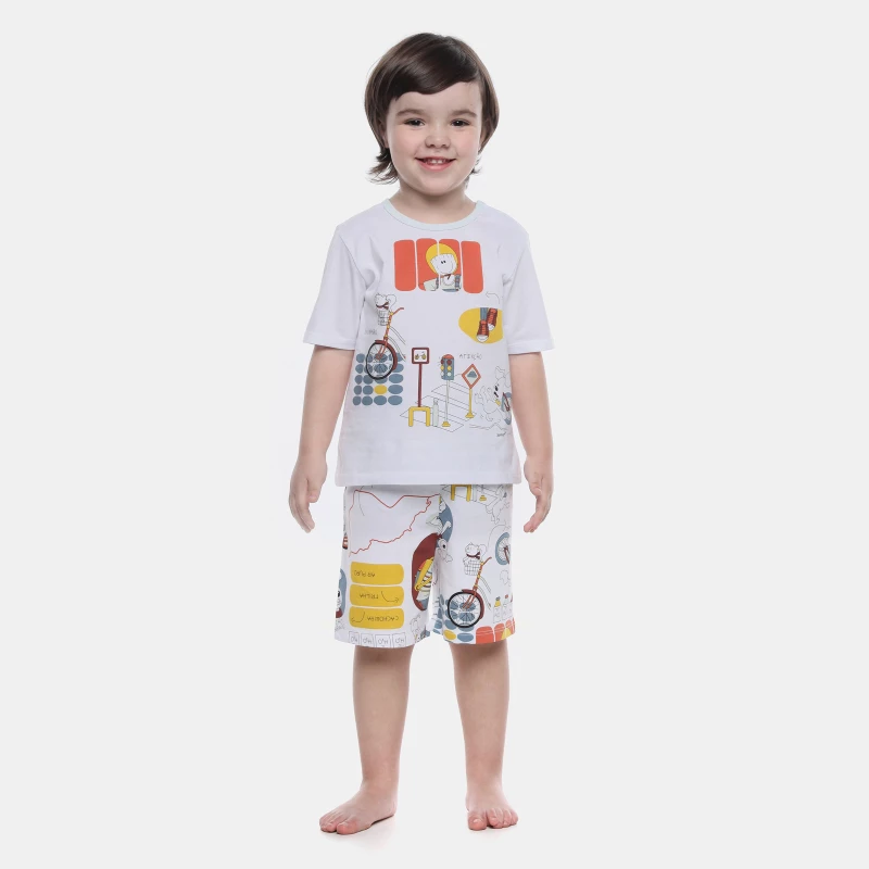 Pijama Manga Curta e Bermuda