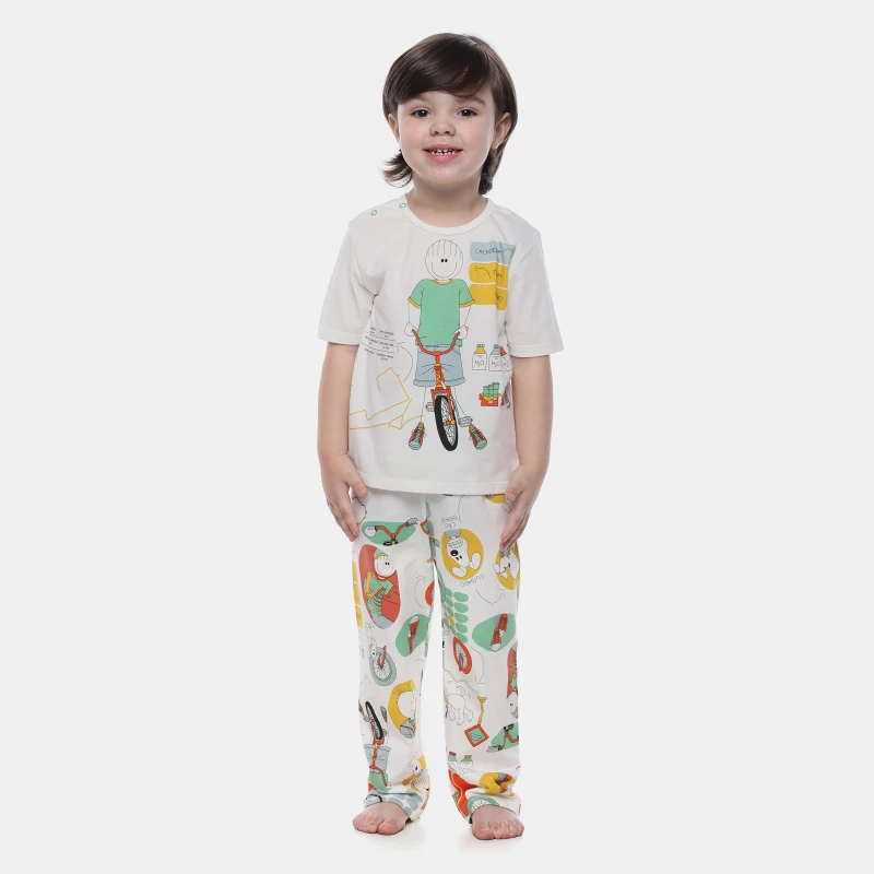 Pijama manga curta e calça