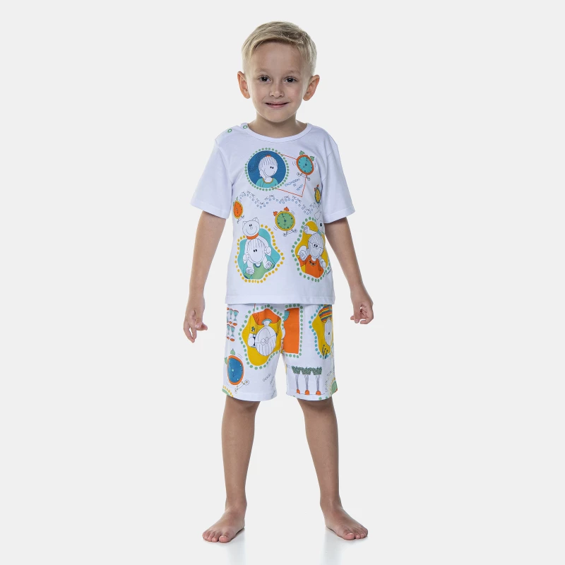 Pijama Manga Curta e Bermuda